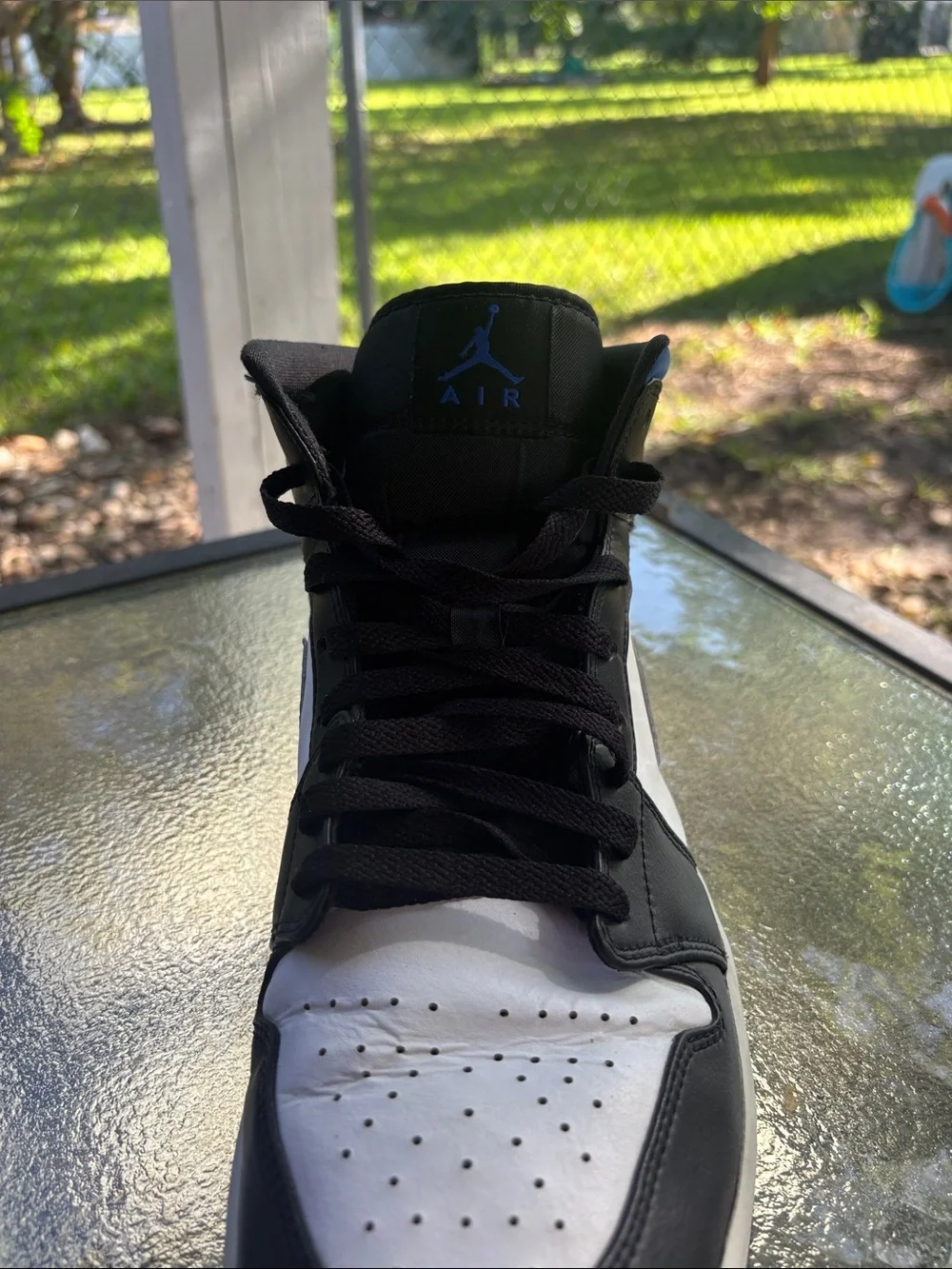 Air Jordan 1 Mid Racer Blue Black White Men’s Size 12 554724-140